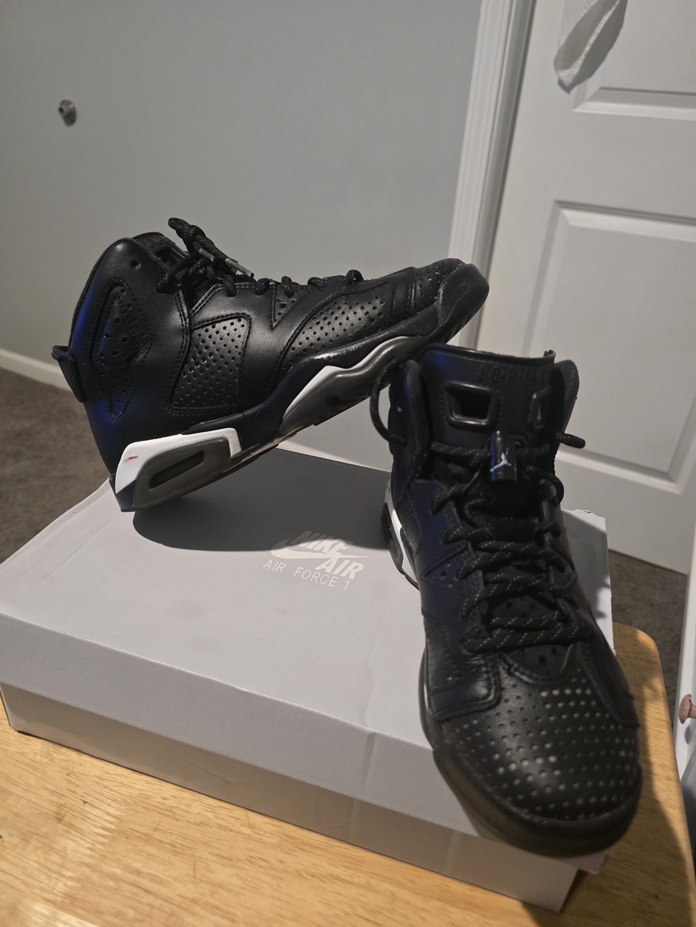 Jordan Kids' Black and White High-Top Sneakers